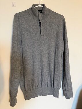 Strellson Men's Heather Gray Zip-Neck Sweater